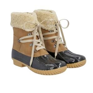 Dolce Vita Womens Ulito Brown Faux Fur Sherpa Lined Duck Boots Brown Size 7 NEW